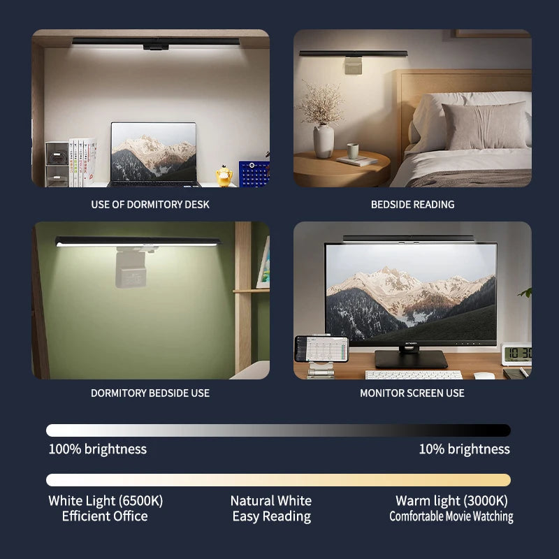 30CM CCT LED Computer Screen Hanging Light Bar Atmosphere Lamp for Work Study Read Gaming Dimming Lighting Monitor Light Bar