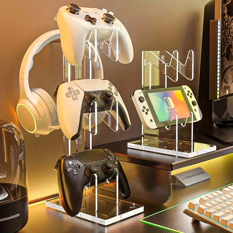Acrylic Game Controller Stand - Desktop Display Holder for Game Controller&Accessories, Portable Design for Desk Organization