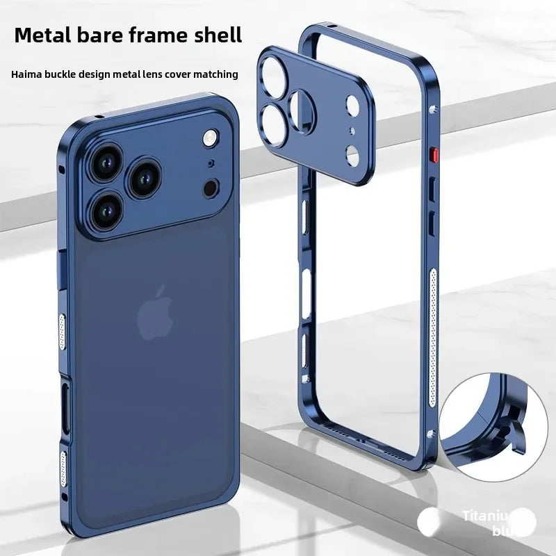 Luxury Original Colour Rugged Aluminum Alloy Slim Frame Case For IPhone 17 Pro Max 17 Air 17Pro Heat Dissipation Anti-Drop Cover