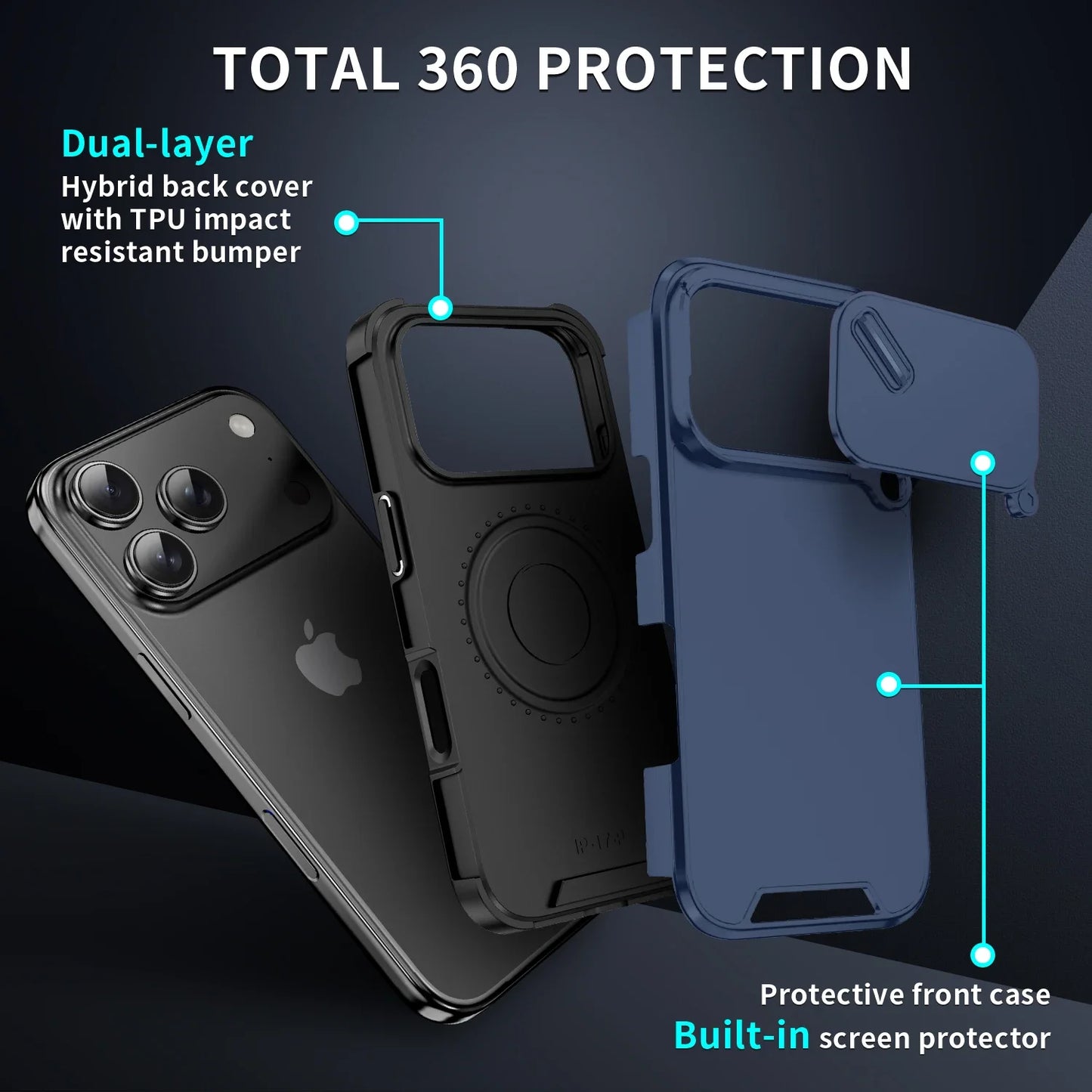 Anti-collision Shockproof Case For iPhone 17 Pro Max 17Air 17Pro 16E Cover Slide Camera Protective Cases For iPhone 17 Air Cover