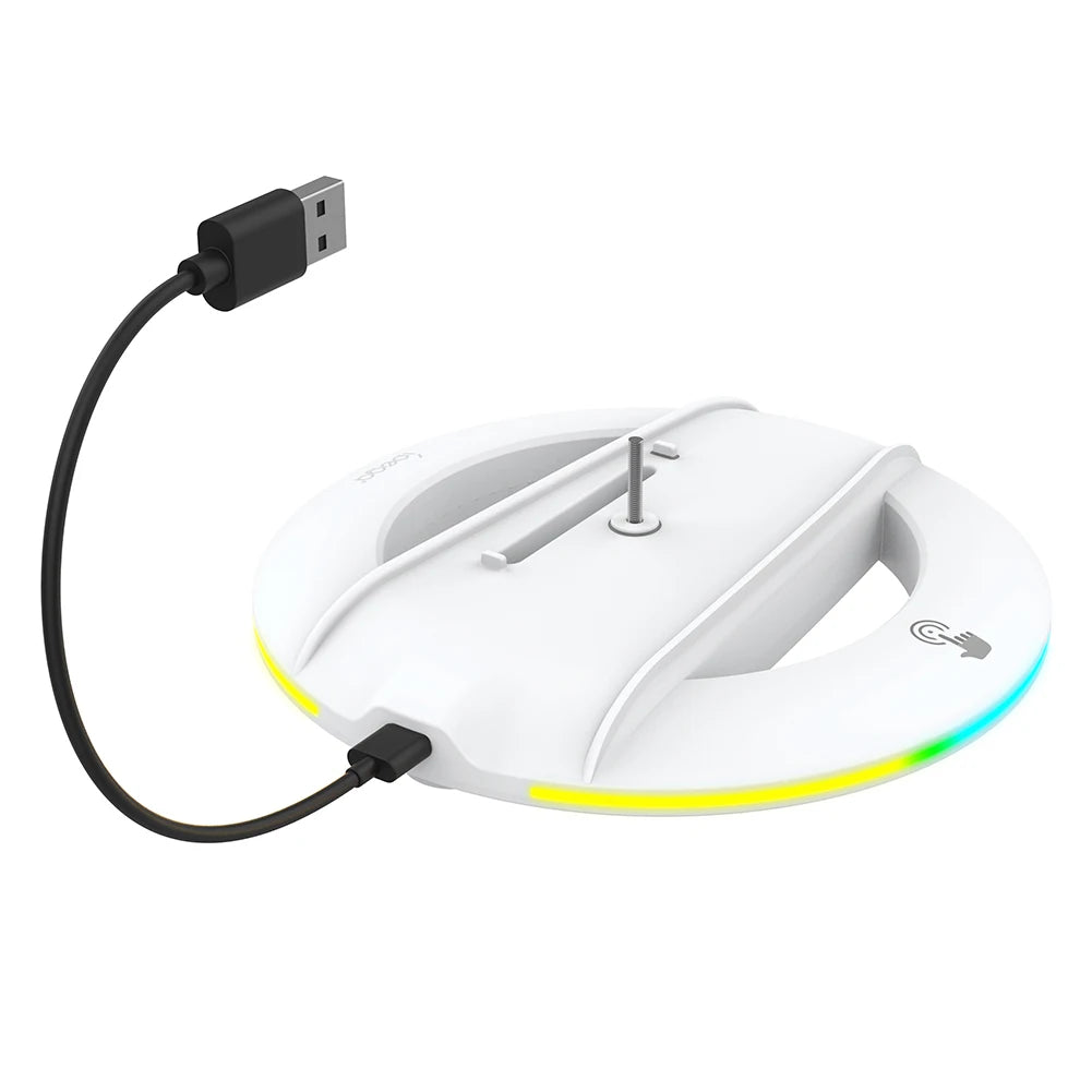 RGB Vertical Stand with Anti-Slip Pad Game Console Base Stable for PS5 Slim Console for PS5 Slim Disc/Digital Version