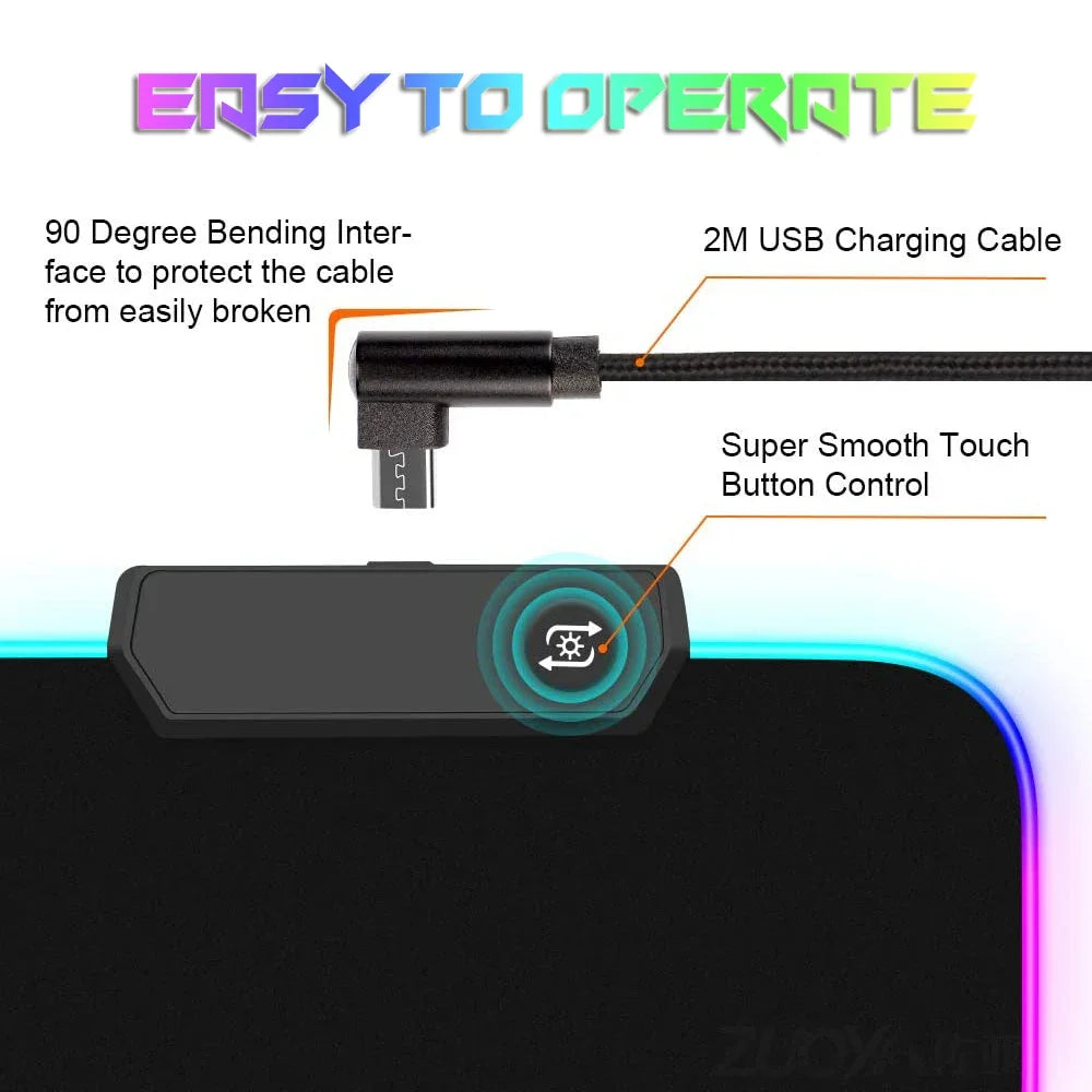 Geometry Large RGB Gamer Mousepad With Backlight Mouse Mat Gaming Mousepads LED Keyboard Mats Luminous Desk Pads Mouse Pad PC