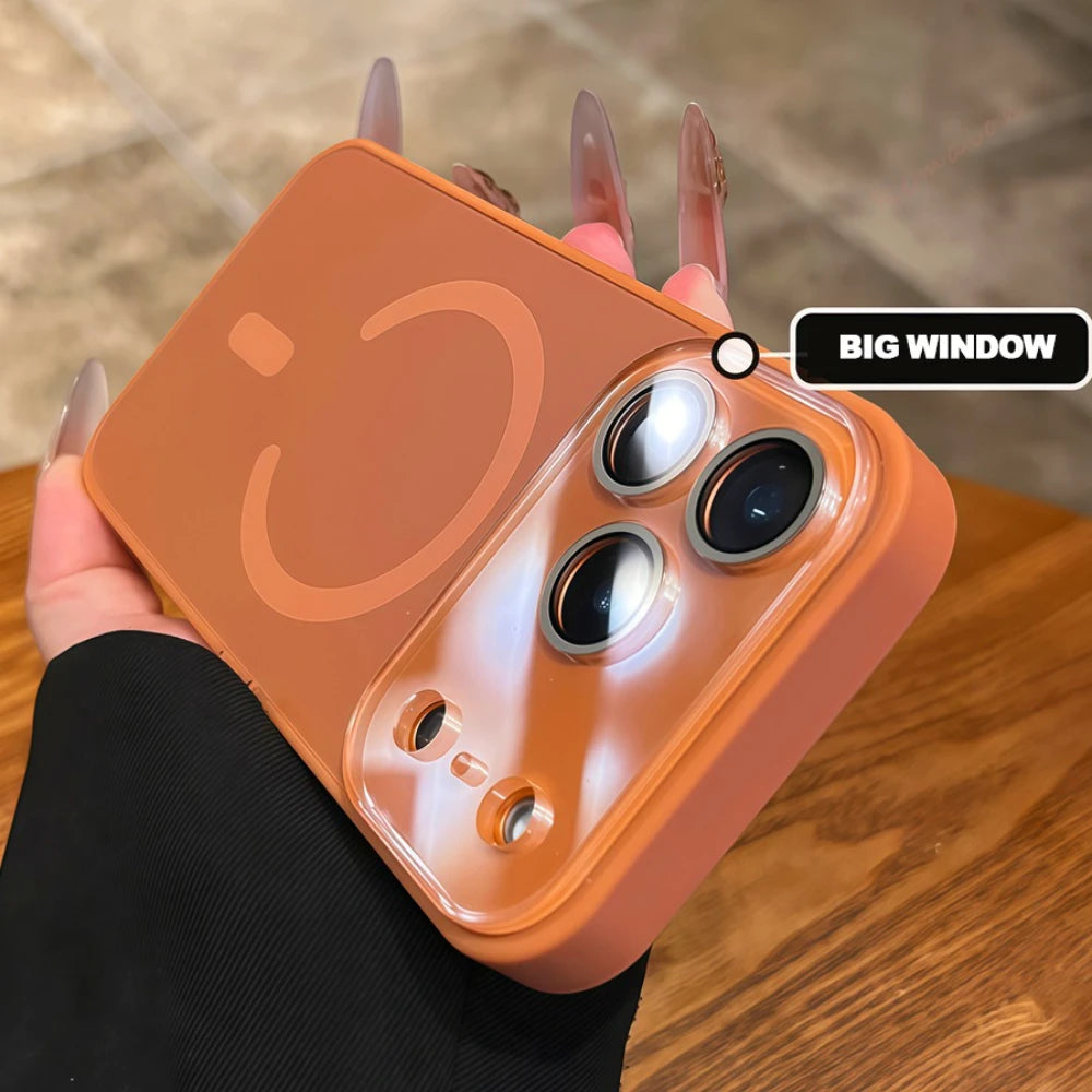 Official Original Magnetic Phone Case For iPhone 17 Air 11 12 13 14 15 16 17 Pro Max Magsafe Big Window Charging Protector Cover