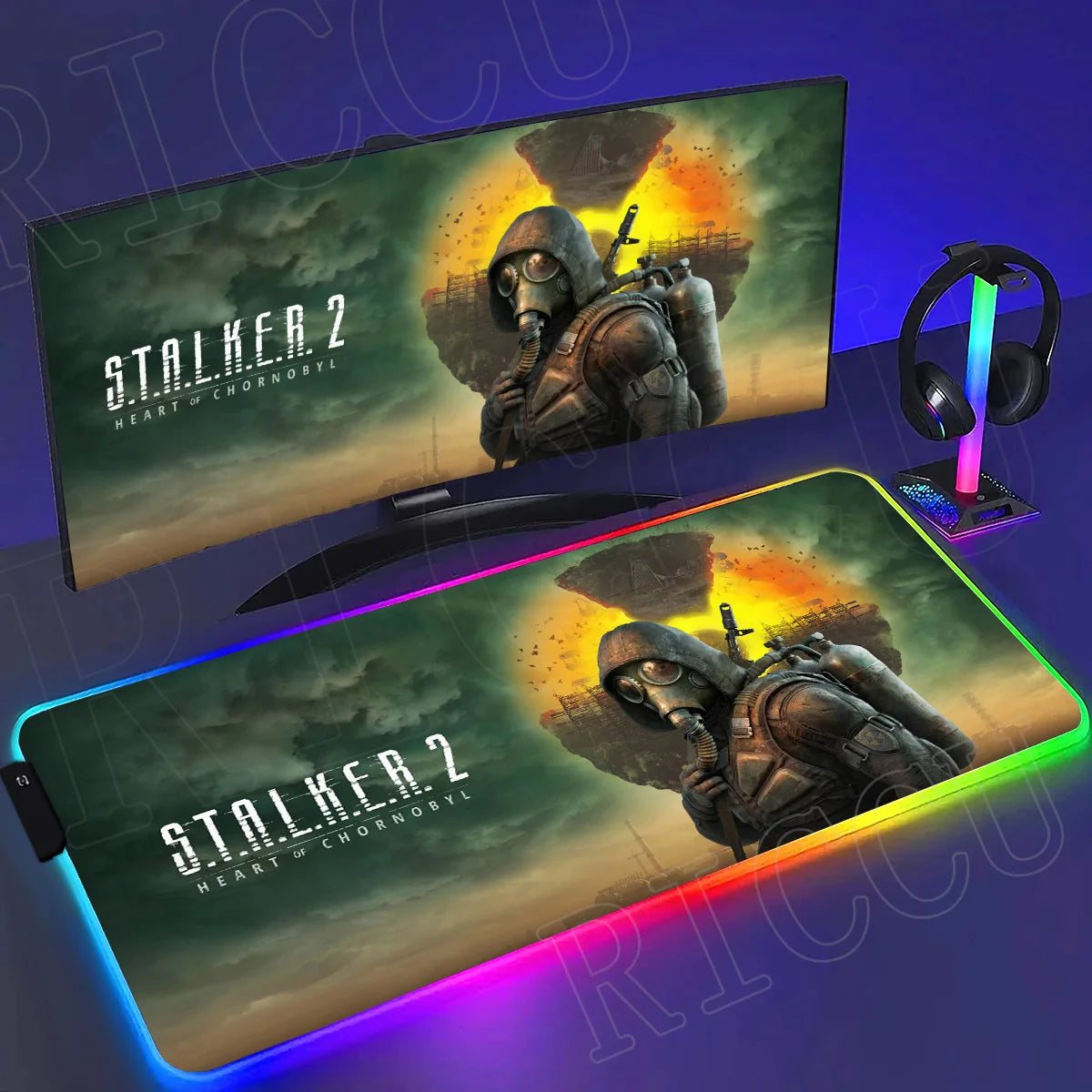 RGB LED PC accessories 400x900mm Stalker 2 Large Gaming Mouse Pad Computer Laptop HD Rupper Expand Desk Mats Gamer XXL Desk Ma