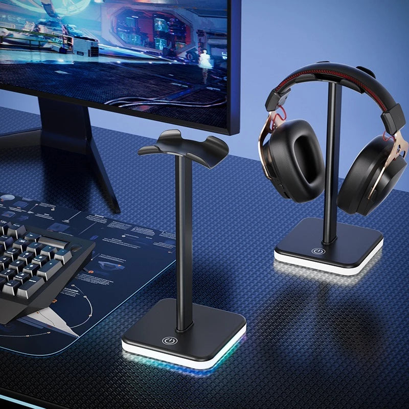 Headphone Stand with RGB Lighting - Adjustable Color Control for Gaming Headset Storage and Display