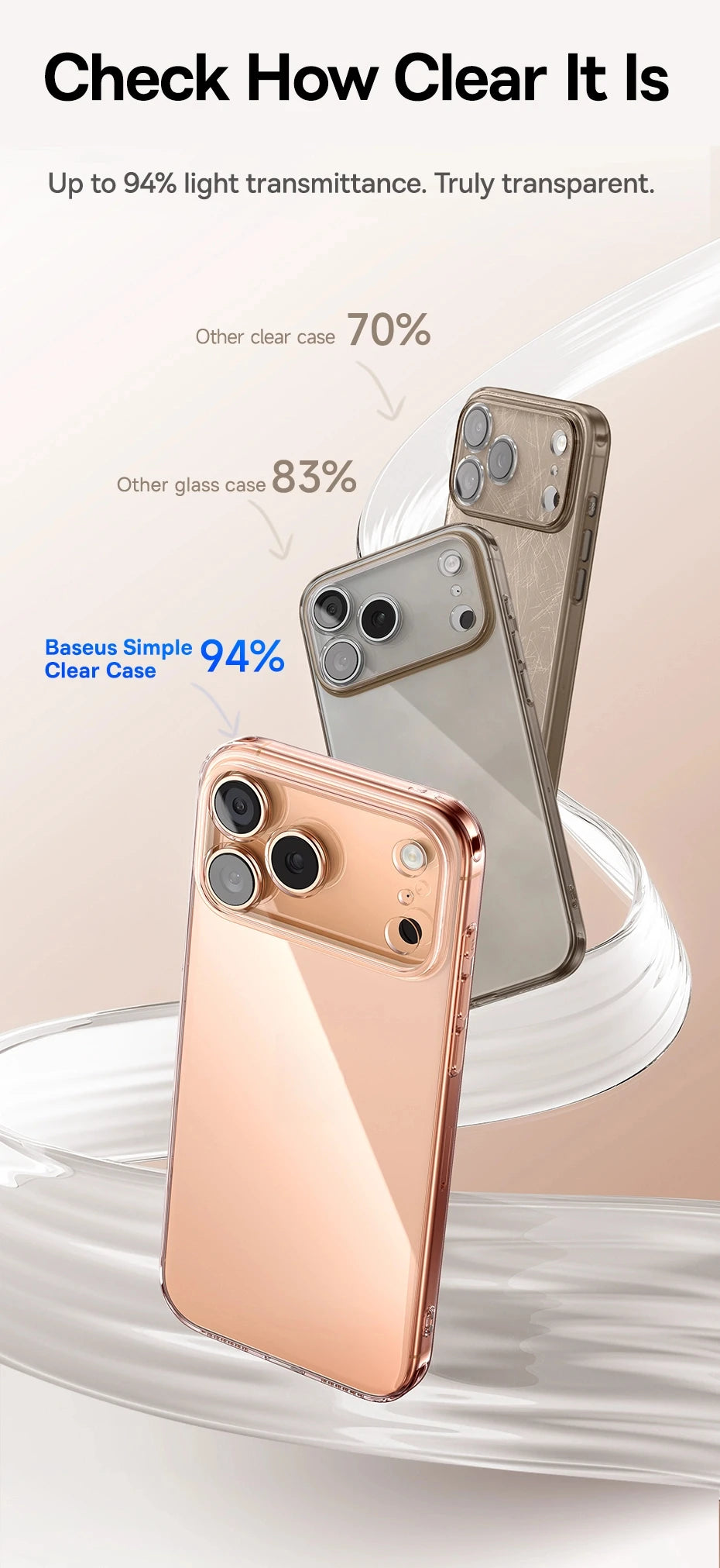 Baseus Clear TPU Case for iPhone 17 16 15 14 13 12 11 Pro Max Plus Air Soft Transparent Phone Cover Soft Thin Protective Case