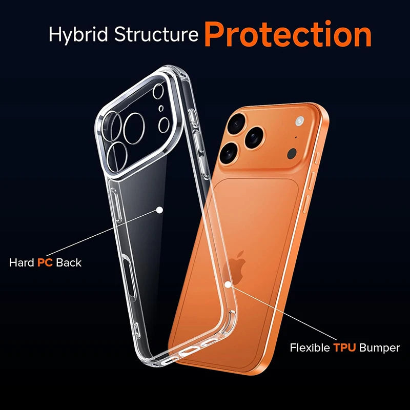 Hybird Airbags Case for iPhone 17 Pro Max Shockproof Clear Case Transparent Cover for iPhone 17Pro 17 Air Phone Protective Case