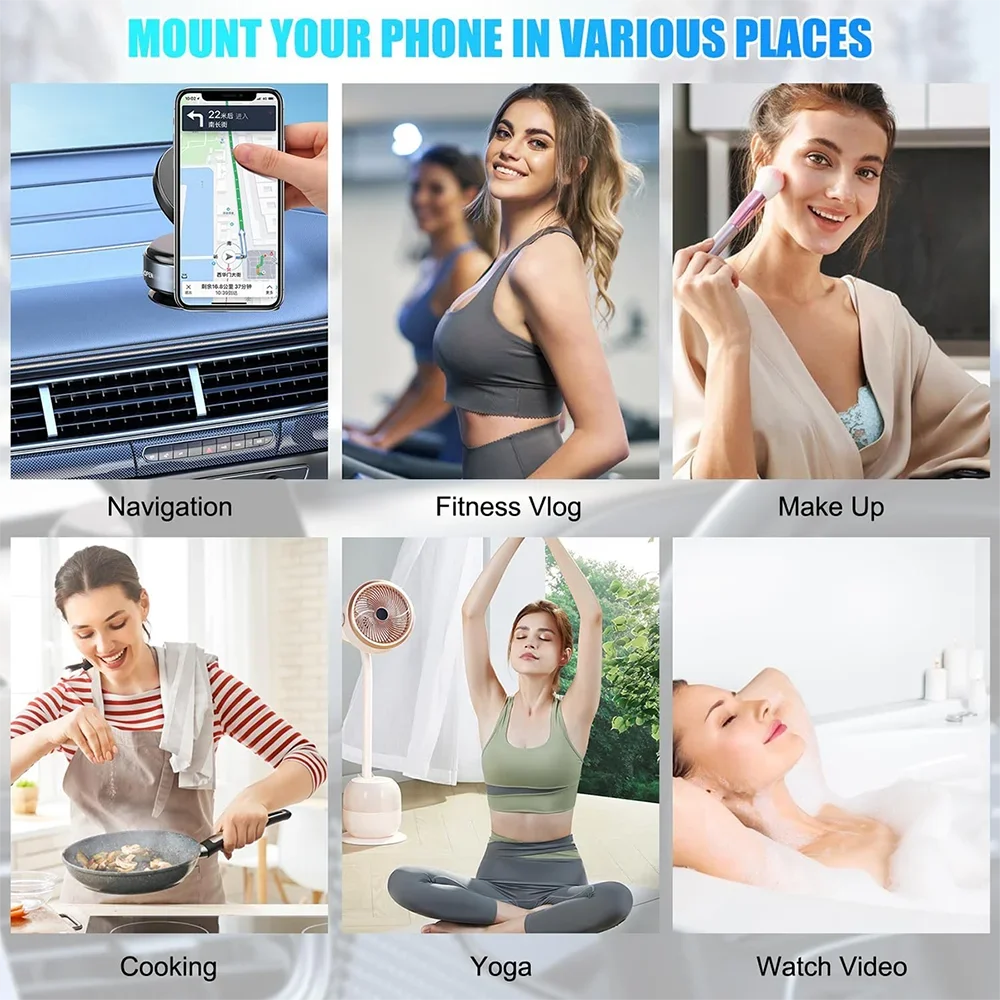 2026 Upgraded Vacuum Magnetic Car Phone Holder 360° Reinforced 96LBS Ultra Suction Cup Phone Holder ,N52 Strong Magnet