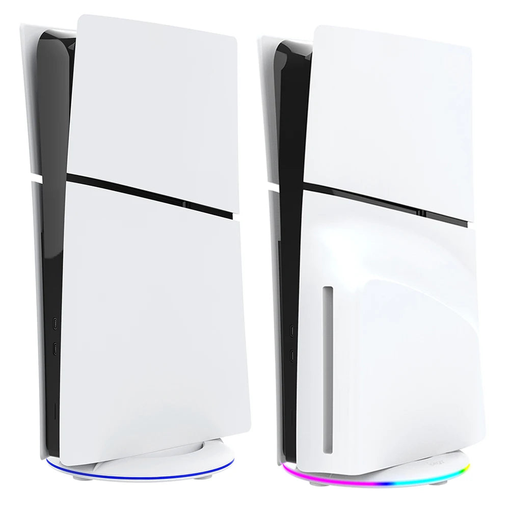 RGB Vertical Stand with Anti-Slip Pad Game Console Base Stable for PS5 Slim Console for PS5 Slim Disc/Digital Version