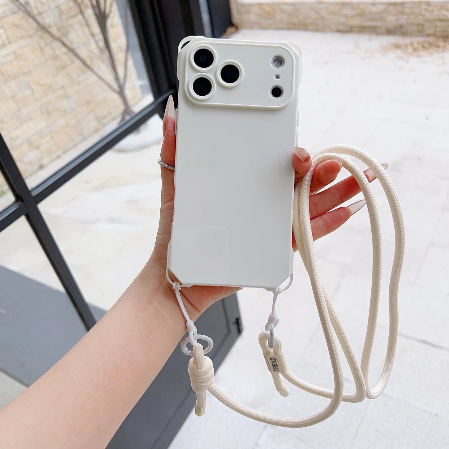 The Simple Adjustable Lanyard Protective Case Is Suitable For Iphone 17 Pro Max Phone Case Air Four-Corner Drop Protective Case