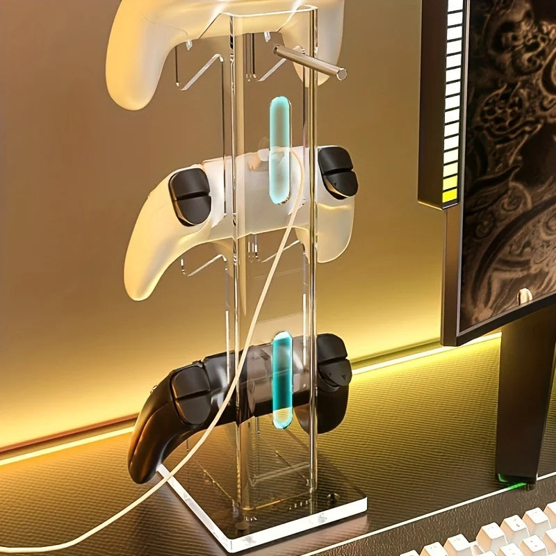 Acrylic Game Controller Stand - Desktop Display Holder for Game Controller&Accessories, Portable Design for Desk Organization