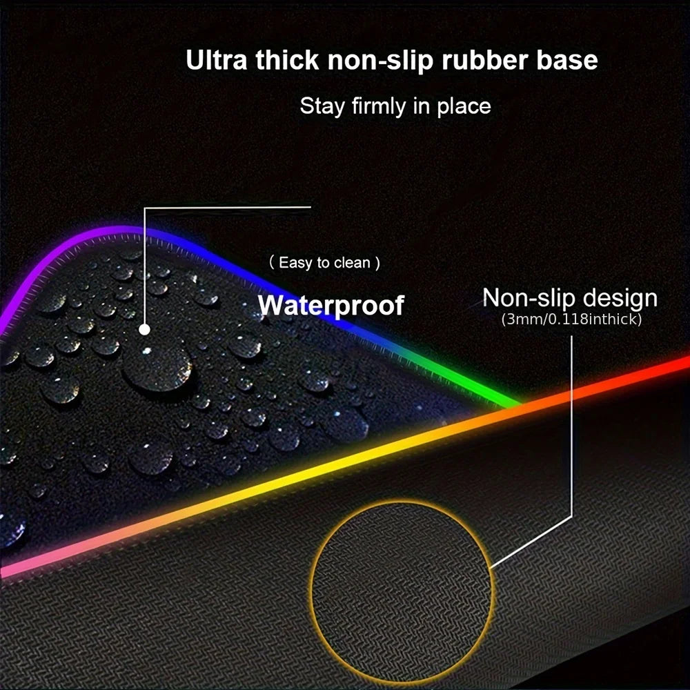 RGB Mouse pad S-Stitchs gaming accessories Office Laptop computer keyboard gamer Designed specifically Backlight LED mousepad