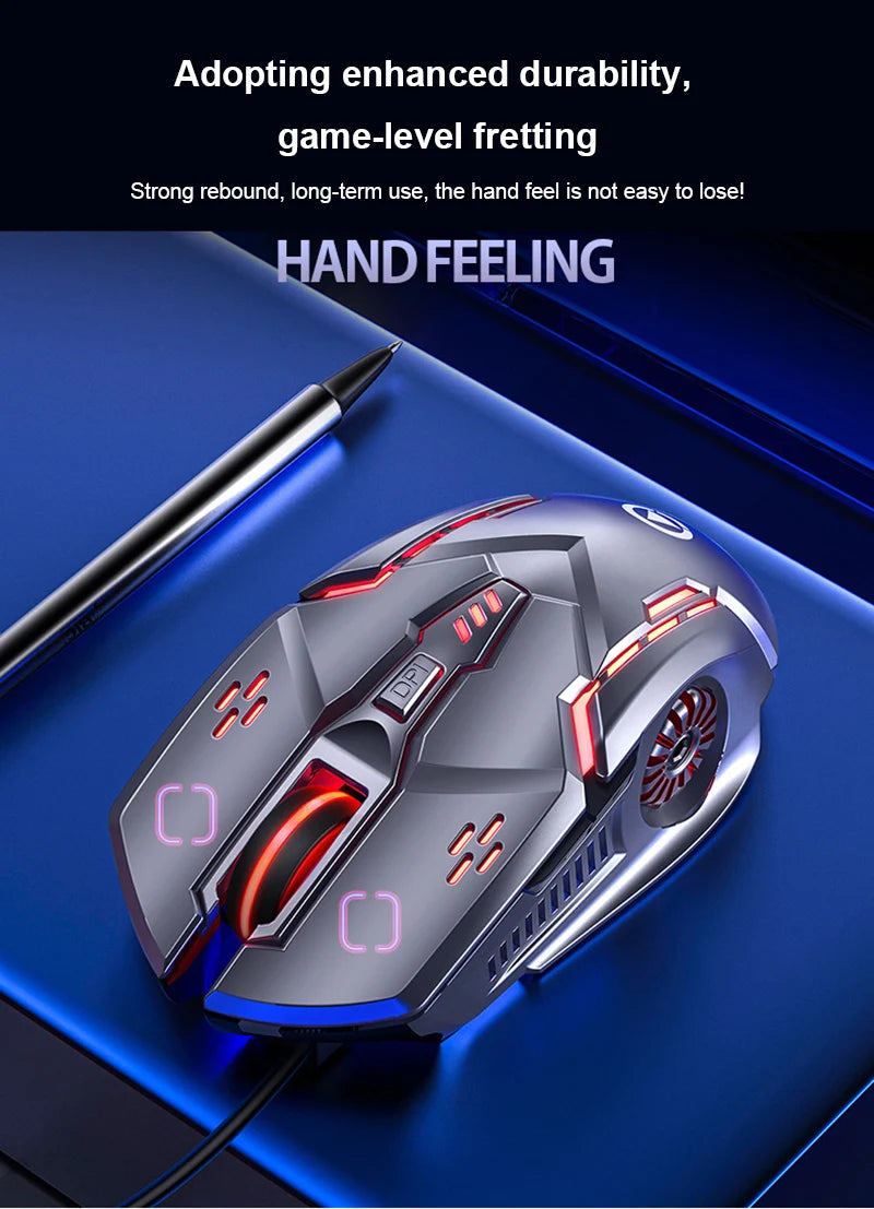 G5 Wired Gaming Mouse Colorful Backlight 6 Button Silent Mouse 4-Speed 3200 DPI RGB Gaming Mouse  For Computer Laptop Mice