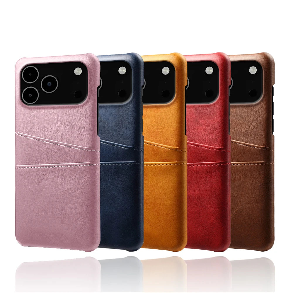 Credit Card Case For iPhone 17 Pro Max 17Air Funda PU Leather Cover For iPhone 17pro Max 17 Air 17promax Capa Coque