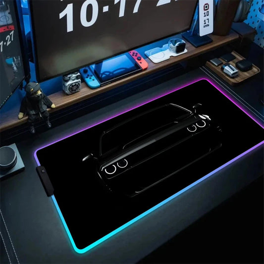 Car Super Cool RGB Mousepad Computer Table Mat Gaming Mouse Pad Gamer Accessories LED Backlit Keyboard Cabinet Mousepad Deskmat