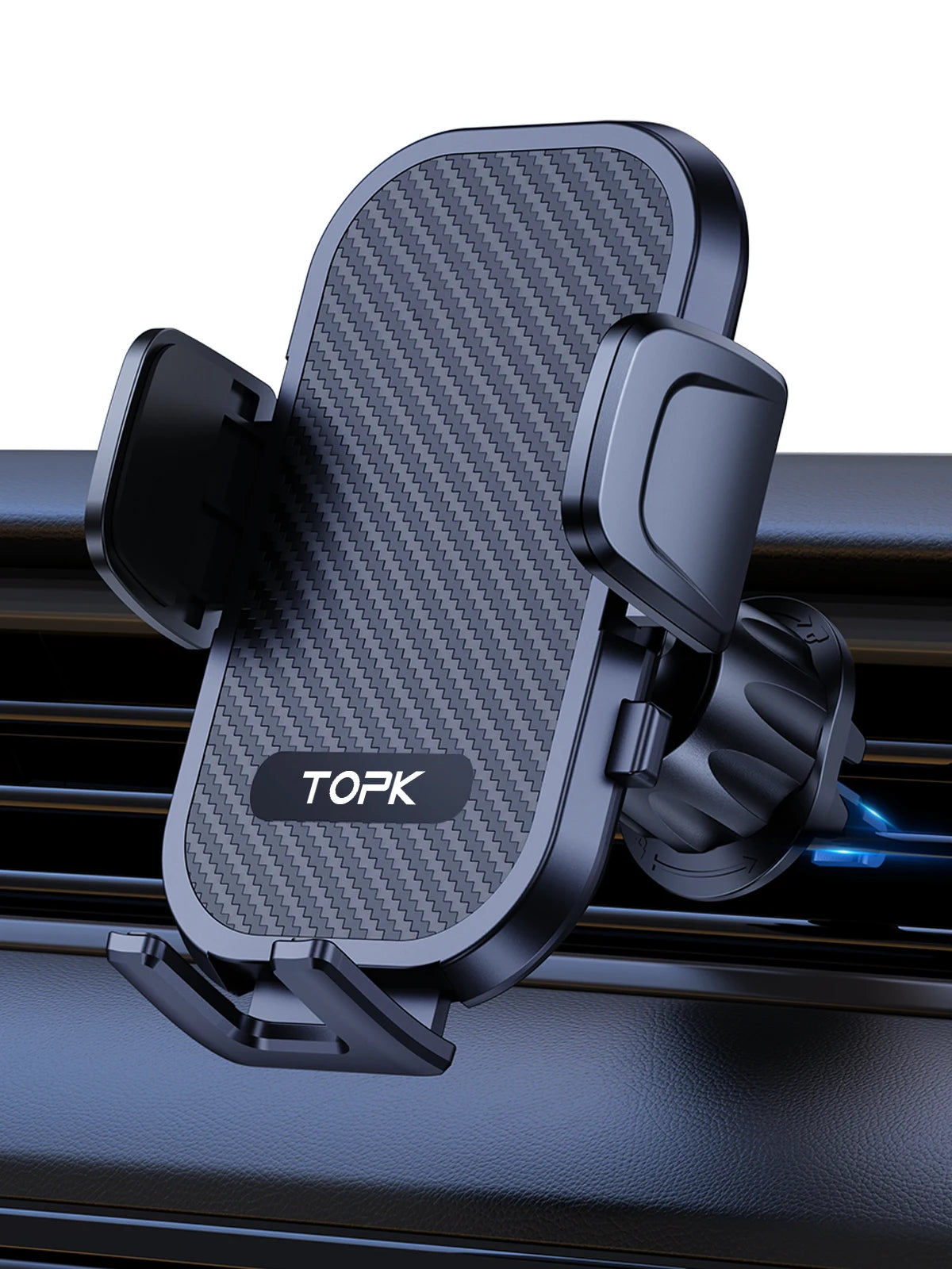 TOPK Car Phone Holder Mount Air Vent Cell Phone Holder for Car Hands Free Easy Clamp Cradle in Vehicle Fit All 4" to 7" Phone
