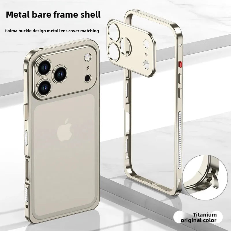 Luxury Original Colour Rugged Aluminum Alloy Slim Frame Case For IPhone 17 Pro Max 17 Air 17Pro Heat Dissipation Anti-Drop Cover