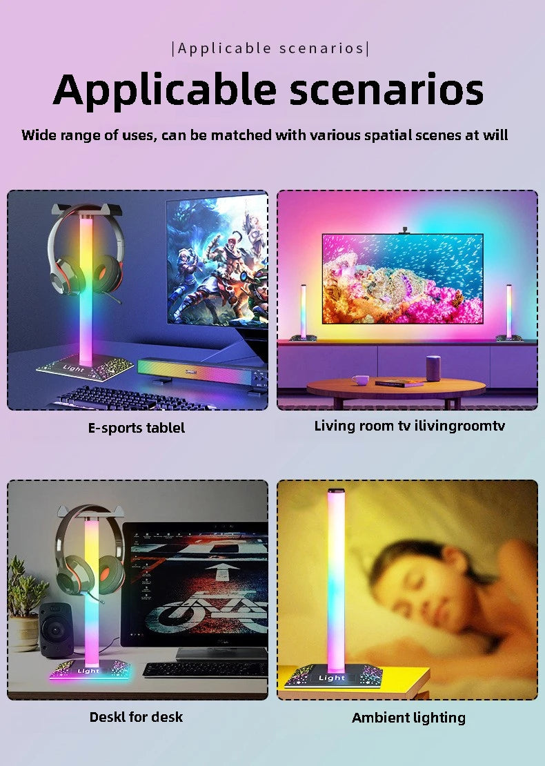 RGB Gaming Headset Stand LED Lights Headphone Stand Type-C & USB Charging Port Desk Lamp for Computer Room Bedroom Desktop