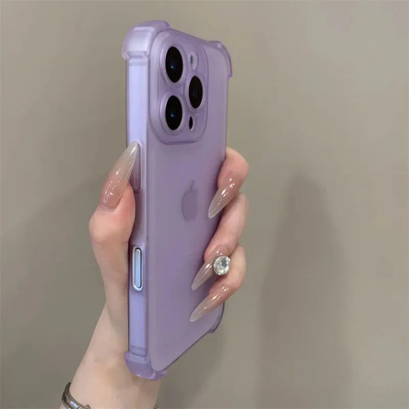 Matte Shockproof Case For iPhone 17 Air 17 Pro 16 15 14 13 12 11 Pro Max 7 8 Plus Transparent Camera Protection Ultra Thin Cover