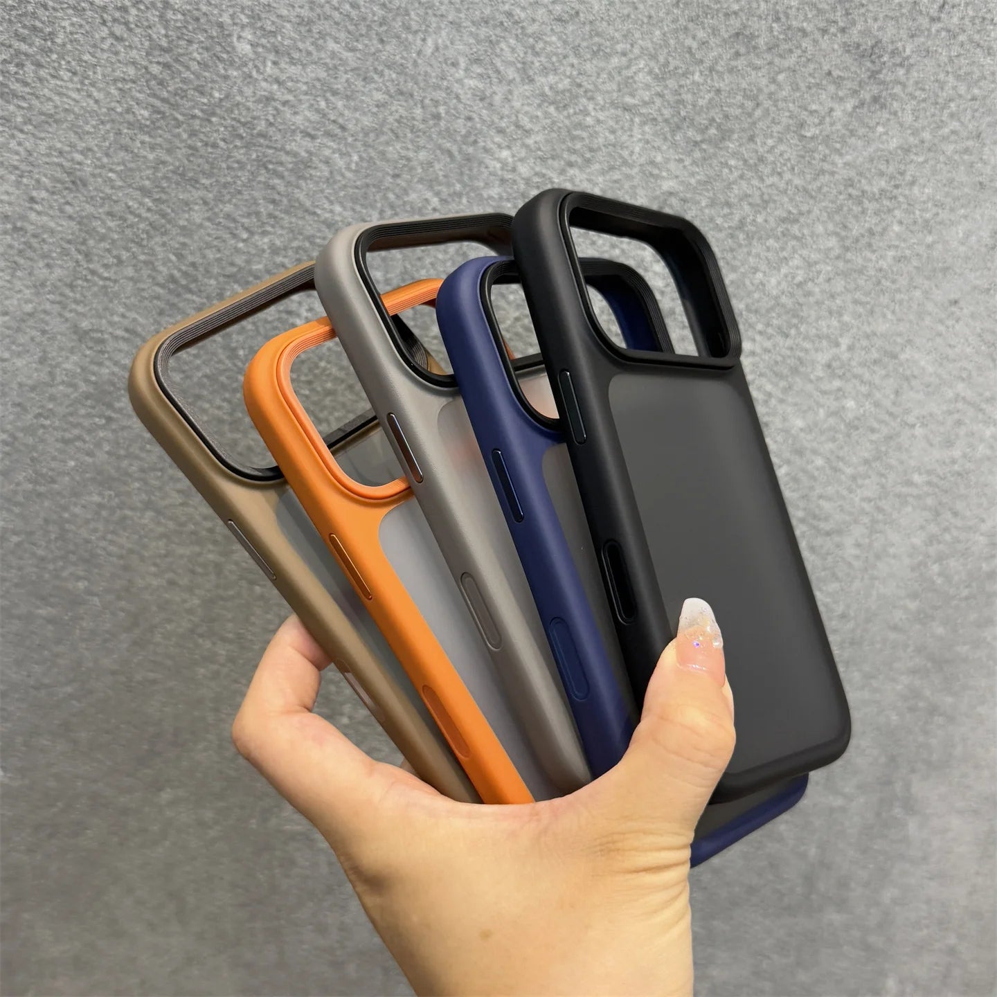 Luxury Orange Shield Matte Transparent Phone Case For iPhone 17 Pro Max 17 Pro 17 New Metal Buttons Skin Feel Shockproof Cover
