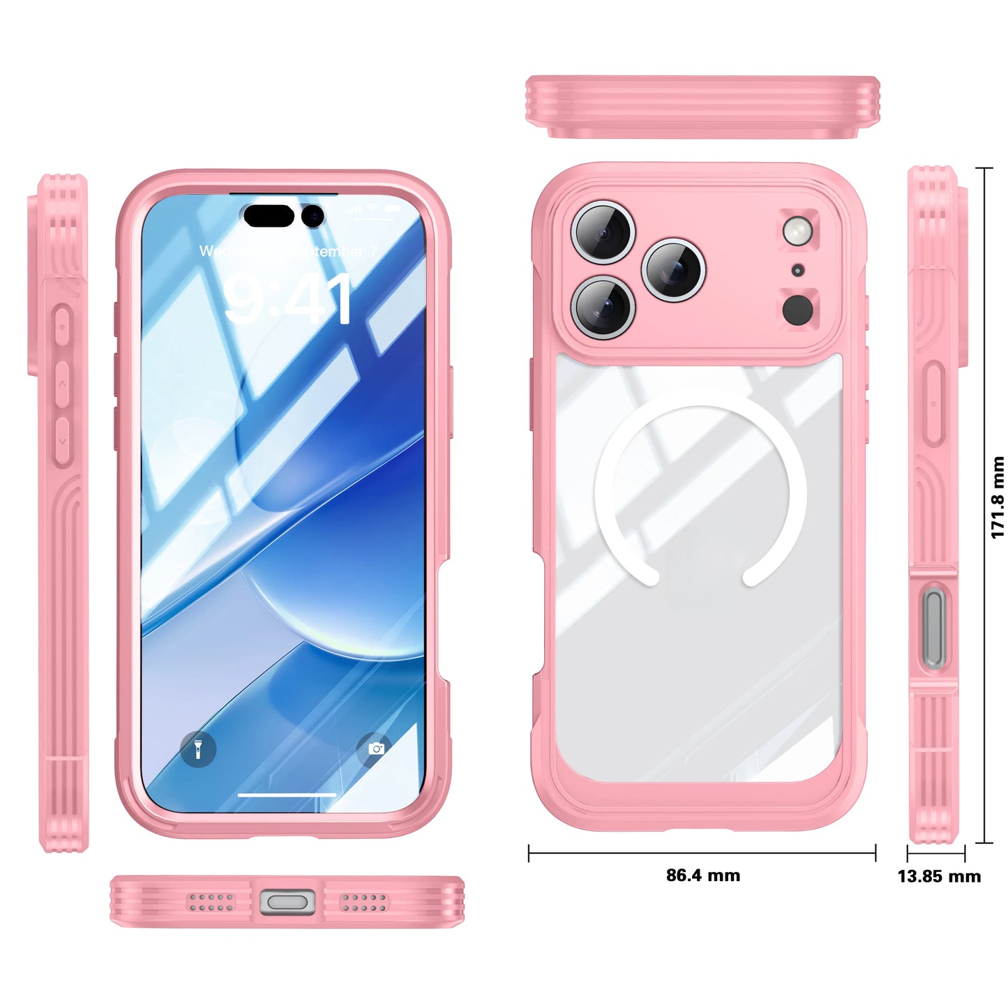 Brand new color magnetic shockproof and dustproof transparent phone case - Compatible with iPhone 17/17 Air/17 Pro/17 Pro Max