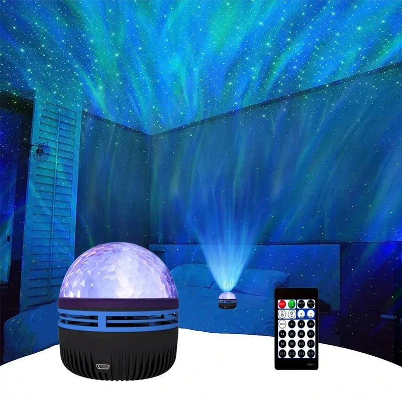LED Starry Night Sky Projector Aurora USB Remote Control RGB Galaxy Light 7 Modes for Home Bedroom Game Room Party Decoration