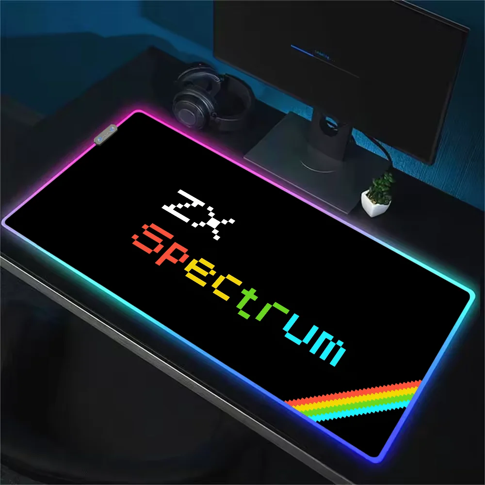 Retro Sinclair Zx Spectrum For Rgb Mouse Pad Xxl Steelseries Laptop Mat Gaming Backlit Keyboard Gamer Table Deskpad