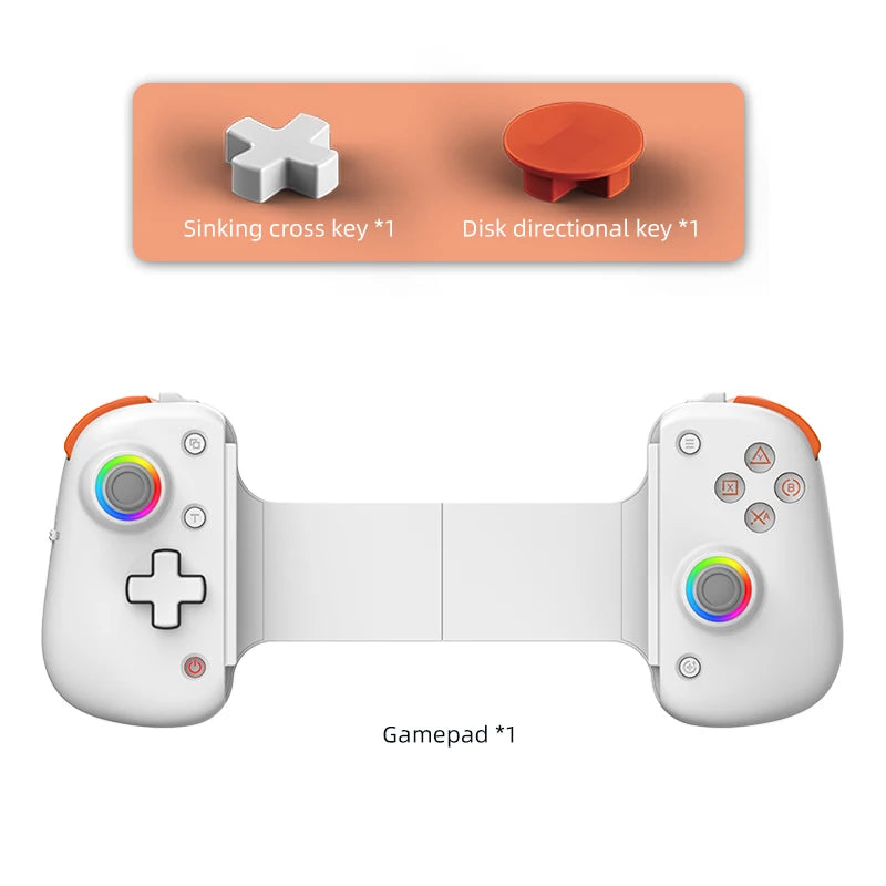 Tablet RGB Gaming Controller FPS Mobile Gamepad For Android IOS PS4 Switch PC Hall Trigger Joystick with M1M2/Turbo/6-Axis