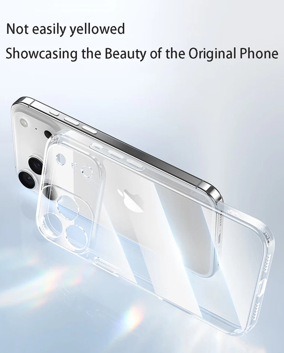 Luxury Transparent Phone Case For iPhone 17 Pro Max Air Soft TPU Silicone Back Cover Clear Case