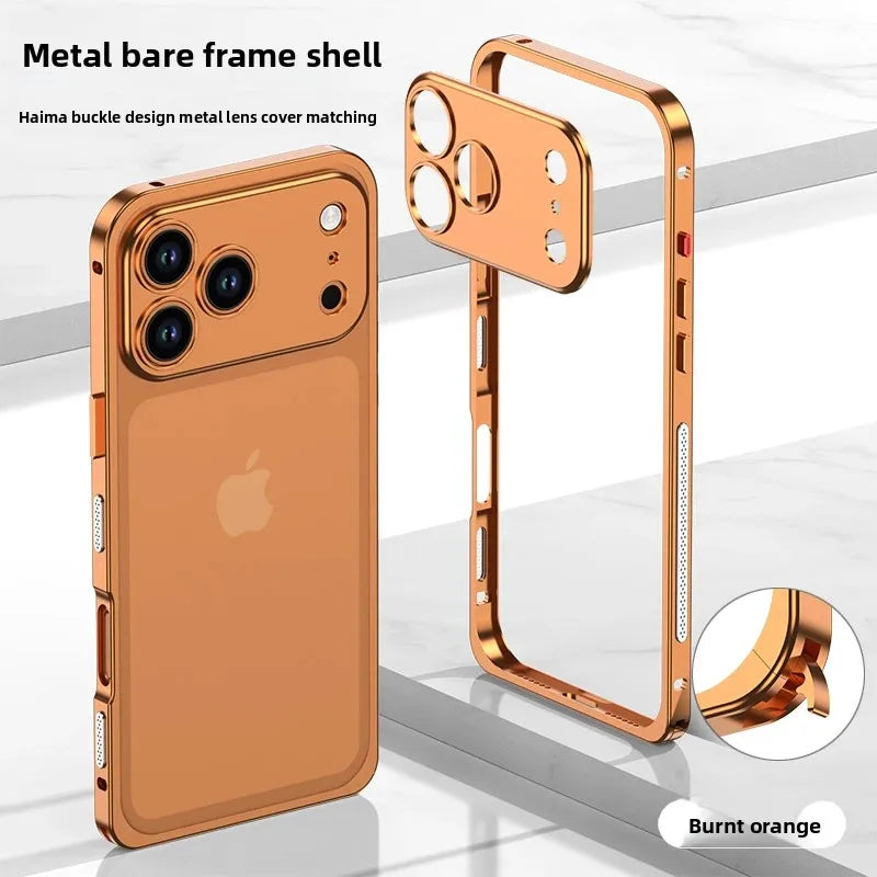 Luxury Original Colour Rugged Aluminum Alloy Slim Frame Case For IPhone 17 Pro Max 17 Air 17Pro Heat Dissipation Anti-Drop Cover