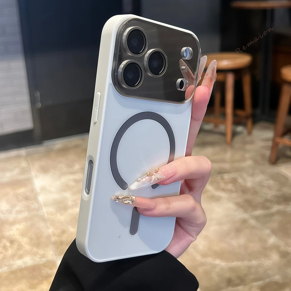 Official Original Magnetic Phone Case For iPhone 17 Air 11 12 13 14 15 16 17 Pro Max Magsafe Big Window Charging Protector Cover