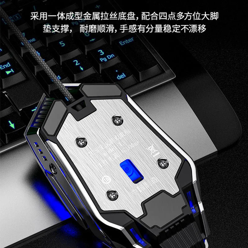 RGB Dual-Mode Wired Mouse 2.4G Wireless Mouse Gaming Mouse Rechargeable Silent Mouse 3600 DPI Adjustable Mouse Mice for Laptop