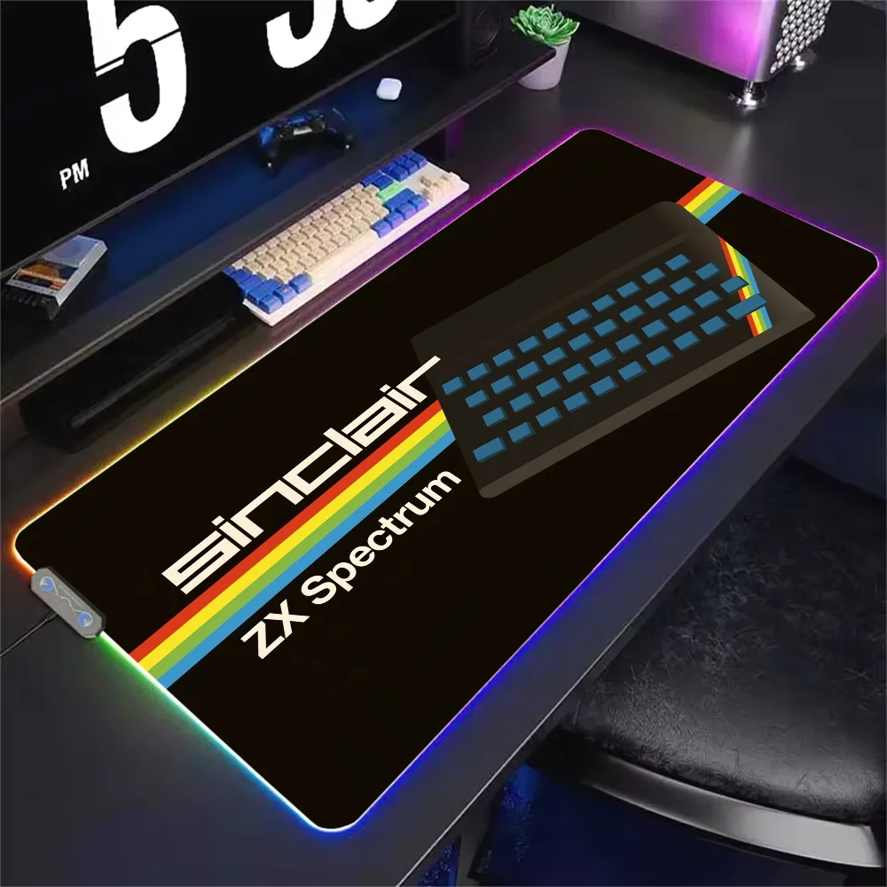 Retro Sinclair Zx Spectrum For Rgb Mouse Pad Xxl Steelseries Laptop Mat Gaming Backlit Keyboard Gamer Table Deskpad