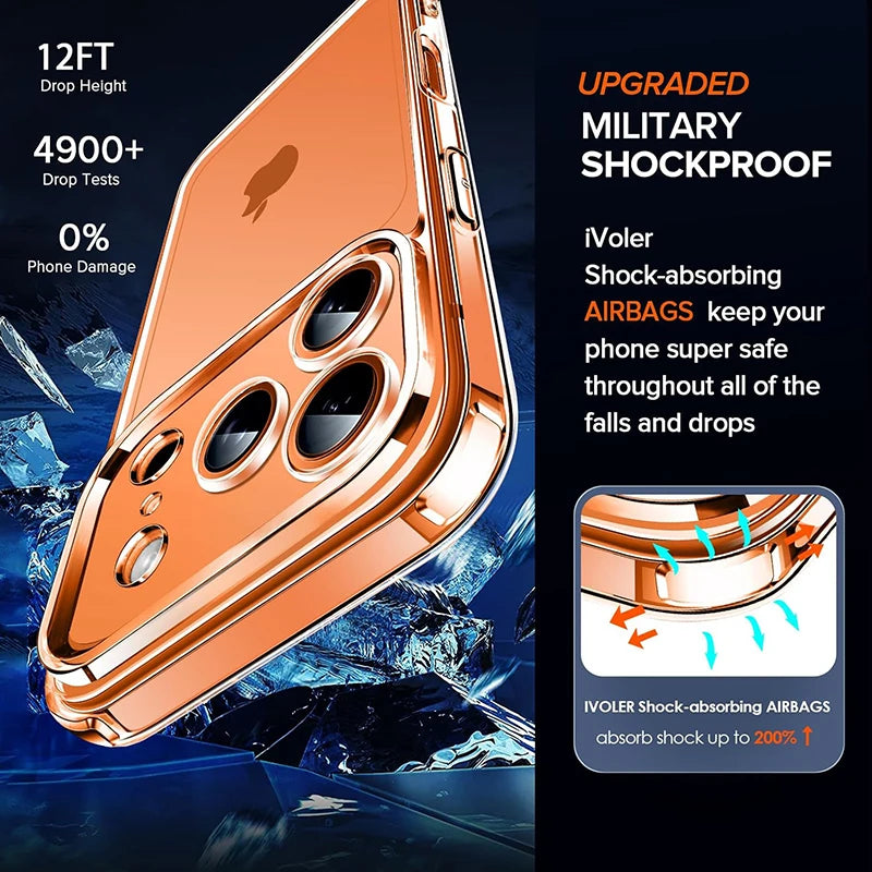 Hybird Airbags Case for iPhone 17 Pro Max Shockproof Clear Case Transparent Cover for iPhone 17Pro 17 Air Phone Protective Case