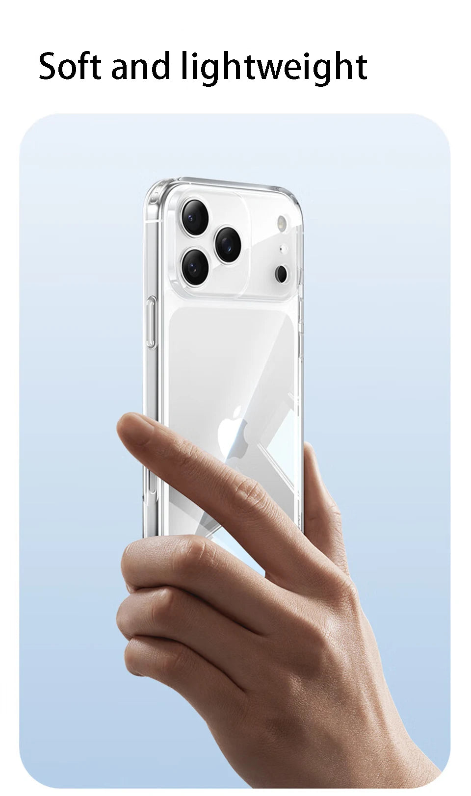 Luxury Transparent Phone Case For iPhone 17 Pro Max Air Soft TPU Silicone Back Cover Clear Case