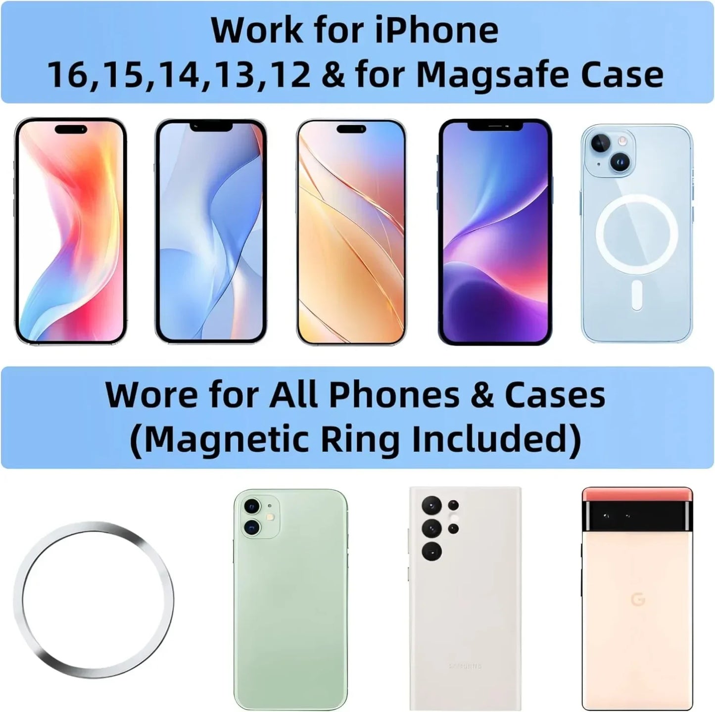 2026 Upgraded Vacuum Magnetic Car Phone Holder 360° Reinforced 96LBS Ultra Suction Cup Phone Holder ,N52 Strong Magnet