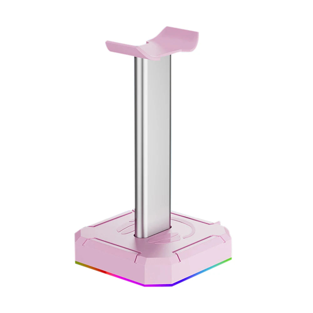RGB Gaming Headphone Stand Over-ear Headset Desk Bracket Desktop Computer Earphone Display Holder Luminous with 3 USB Ports