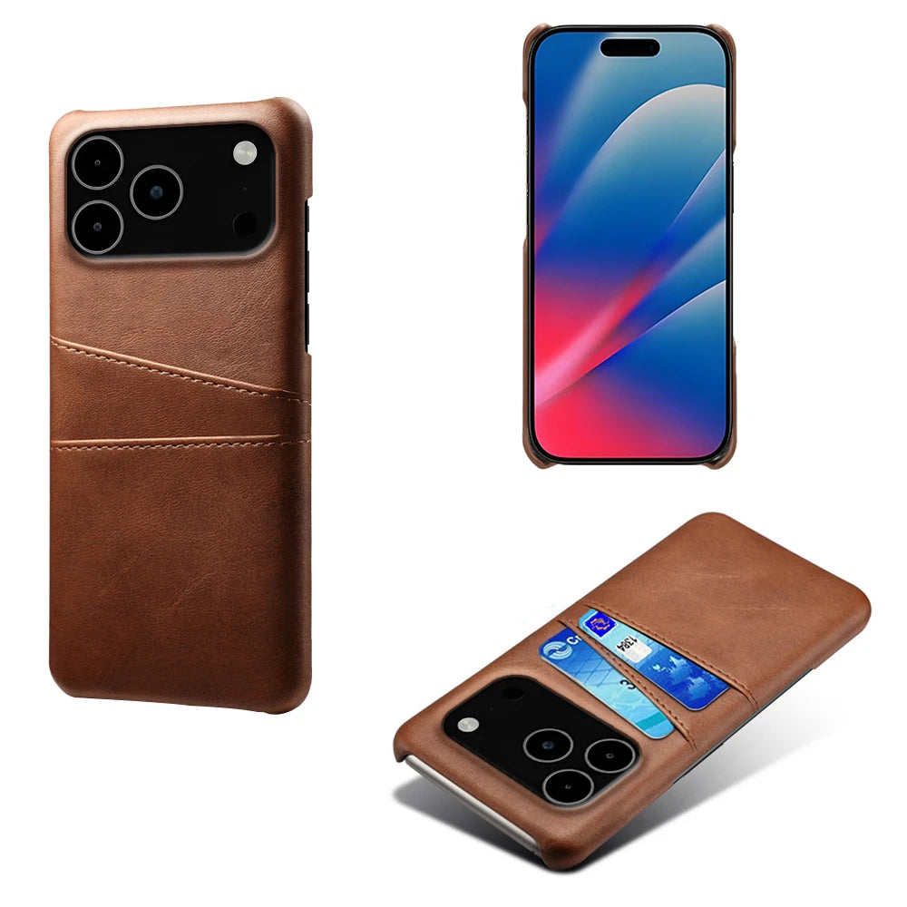 Credit Card Case For iPhone 17 Pro Max 17Air Funda PU Leather Cover For iPhone 17pro Max 17 Air 17promax Capa Coque