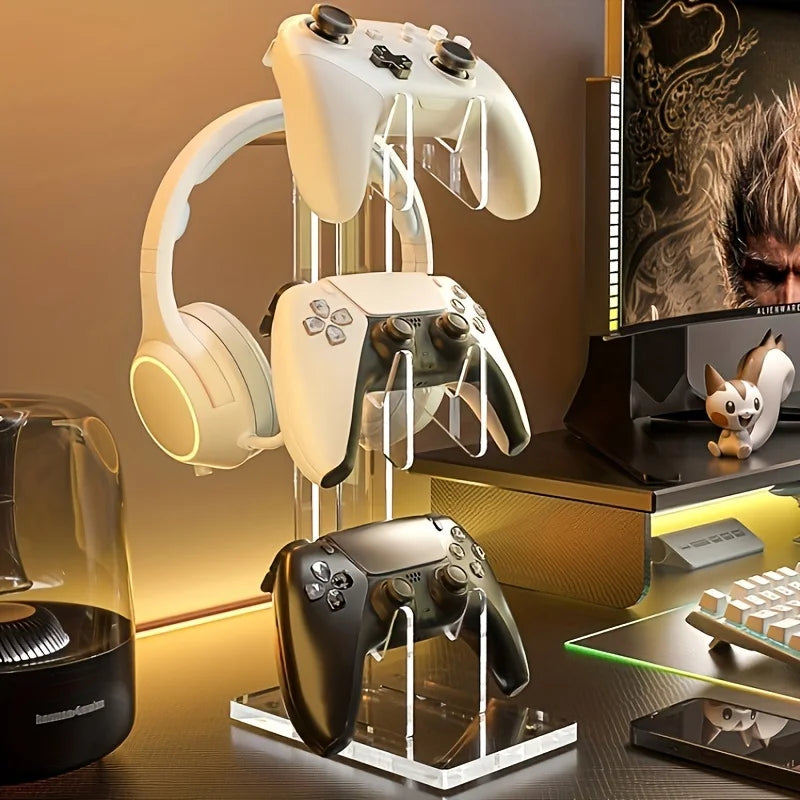 Acrylic Game Controller Stand - Desktop Display Holder for Game Controller&Accessories, Portable Design for Desk Organization