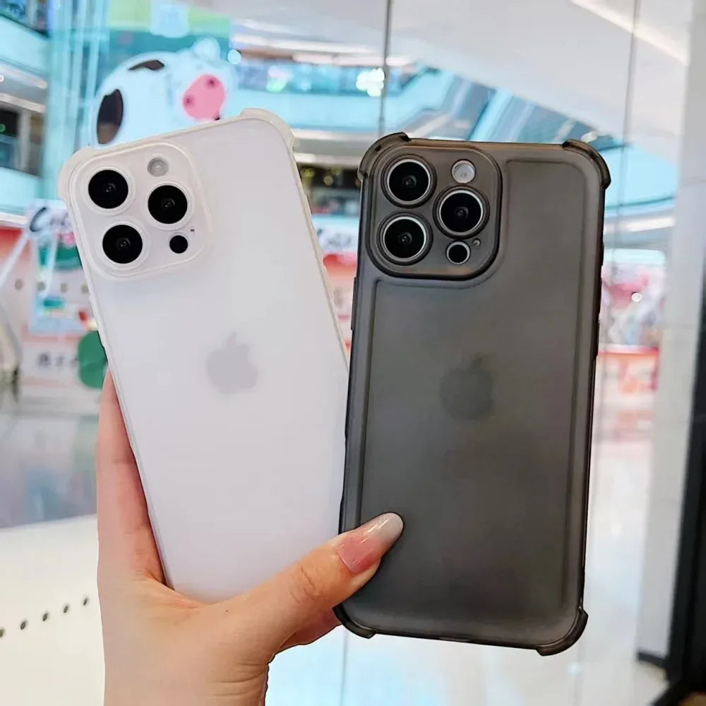 Matte Shockproof Case For iPhone 17 Air 17 Pro 16 15 14 13 12 11 Pro Max 7 8 Plus Transparent Camera Protection Ultra Thin Cover