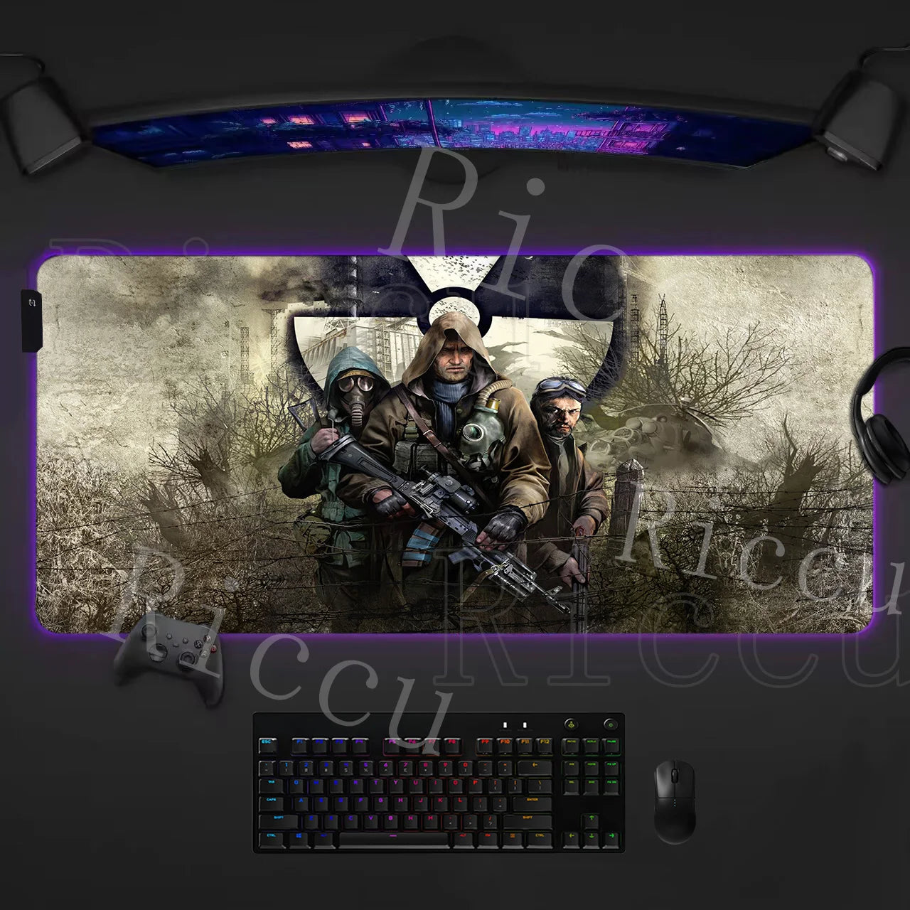 RGB LED PC accessories 400x900mm Stalker 2 Large Gaming Mouse Pad Computer Laptop HD Rupper Expand Desk Mats Gamer XXL Desk Ma